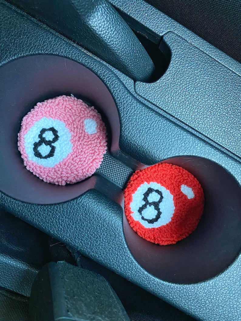Lot de 2 sous-verres de voiture en feutre pour porte-gobelet, décoration de voiture fleur