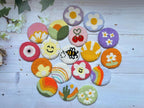 Sous-verres de voiture perforés lot de 2 – Abeille, soleil, cactus, marguerite – 7 cm