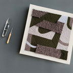 Suspension murale perforée en textile géométrique beige et marron, tapisserie contemporaine