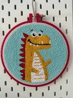 Punch Needle Art Grenouille Décoration Murale pour Chambre d'Enfant 20 cm