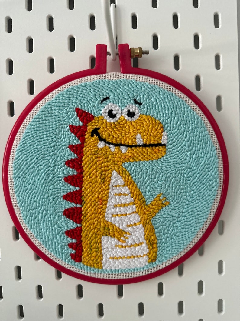 Punch Needle Art Grenouille Décoration Murale pour Chambre d'Enfant 20 cm