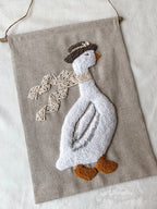Punch Needle Suspension Murale Goose Décoration Bohème 36 cm