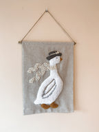 Punch Needle Suspension Murale Goose Décoration Bohème 36 cm
