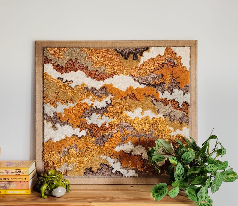 Broderie au poinçon « Conte d'automne » | Art textile texturé | Broderie artisanale