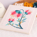 Kit de Punch Needle pour Débutant – Tissu Préimprimé, Fil de Coton, Outil en Bois, 25x25 cm