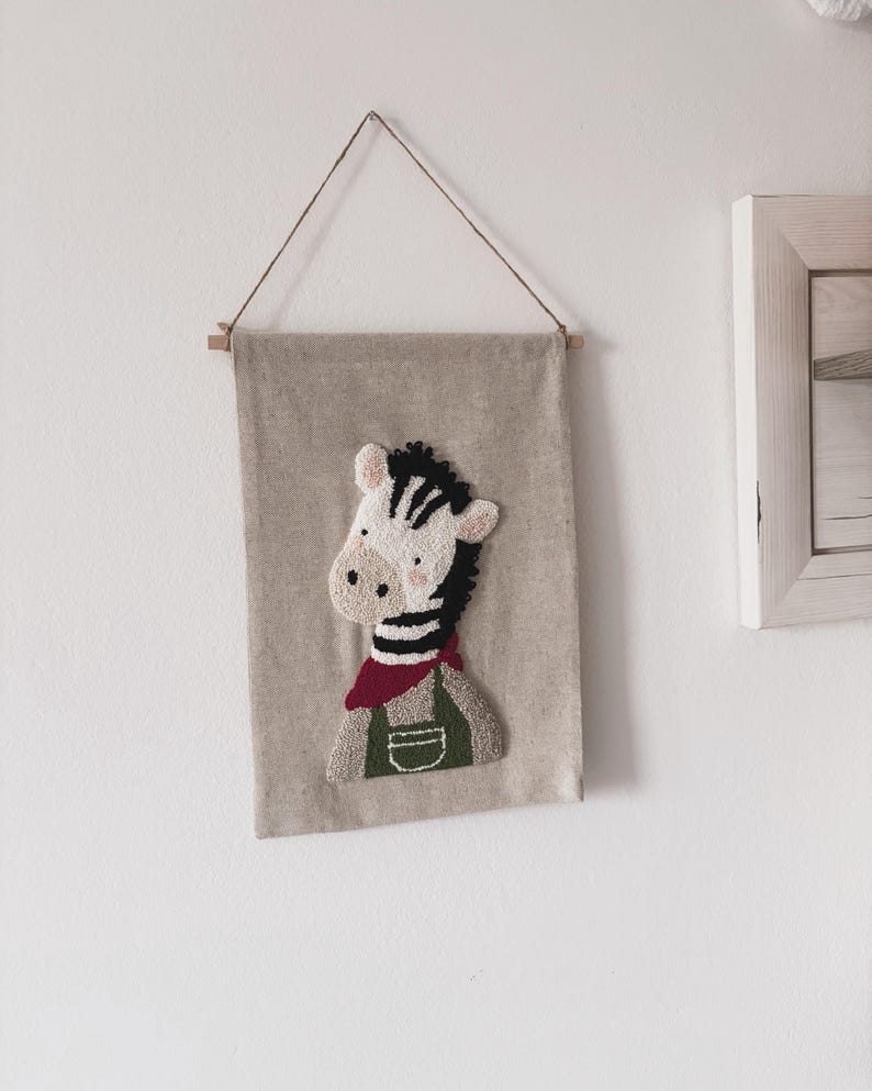 Suspension murale zébrée faite main, décoration bohème 34 cm