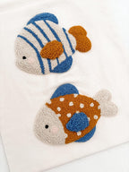 Suspension murale en tissu forme de poisson, décoration bohème, fait main, 36 cm