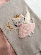 Suspension murale en tissu conte de fées chat décoration bohème 32 cm