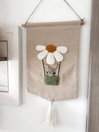 Décoration murale lapin avec aiguilles perforées, artisanale, bohème, 31 cm