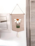 Décoration murale lapin avec aiguilles perforées, artisanale, bohème, 31 cm