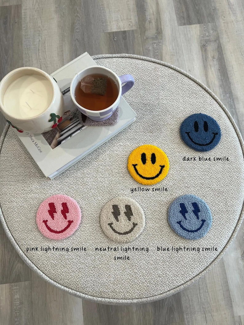 Sous-bocks faits main en coton et acrylique pour tasses, décoration de bureau, 4-5 pouces