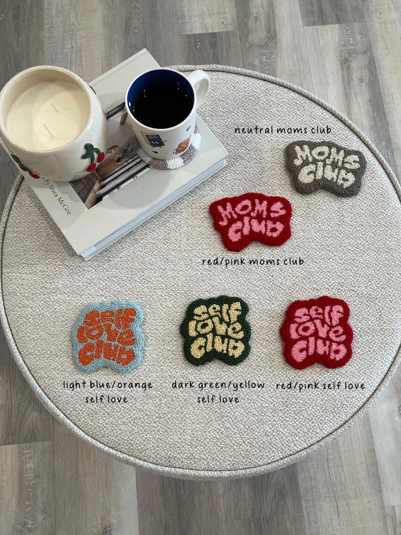 Sous-bocks faits main en coton et acrylique pour tasses, décoration de bureau, 4-5 pouces