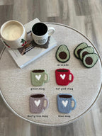 Sous-bocks faits main en coton et acrylique pour tasses, décoration de bureau, 4-5 pouces