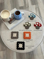Sous-bocks faits main en coton et acrylique pour tasses, décoration de bureau, 4-5 pouces