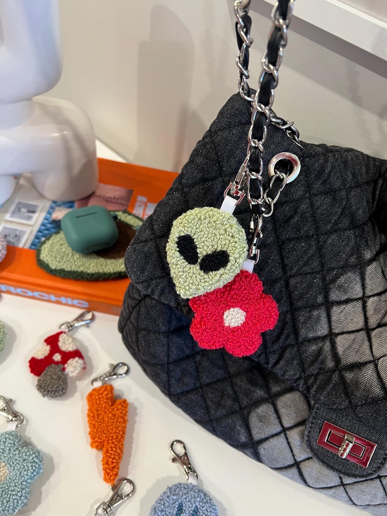 Porte-clés recto-verso fait main, breloque pour sac à main, accessoire de voiture