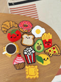 Set de 4 Sous-bocks en Croissant, Tapis de Tasse en Forme de Beignet, Sous-verres Touffetés Avocat Oeuf