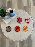 Sous-bocks signe du zodiaque perforé, tapis mug en coton et acrylique, 11,4 cm, décoration intérieure