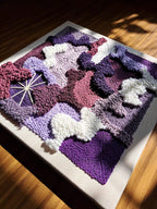 Tableau mural tissé 3D punch needle lavande prune 50x50 cm décoration salon chambre