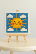 Kit de broderie au poinçonnage fleurs de soleil pour débutants, travaux manuels, décoration murale