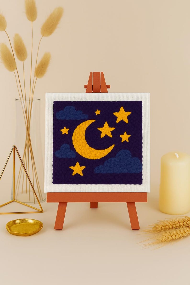 Kit de broderie au poinçonnage fleurs de soleil pour débutants, travaux manuels, décoration murale