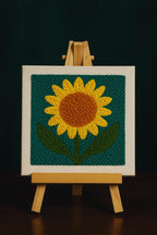 Kit de broderie au poinçonnage fleurs de soleil pour débutants, travaux manuels, décoration murale