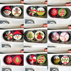 Lot de 2 dessous de verre capitonnés de Noël, décoration de voiture, punch needle, 7 cm