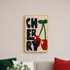 Tapis mural capitonné en cerisier avec lettrage CHERRY, 55x33 cm