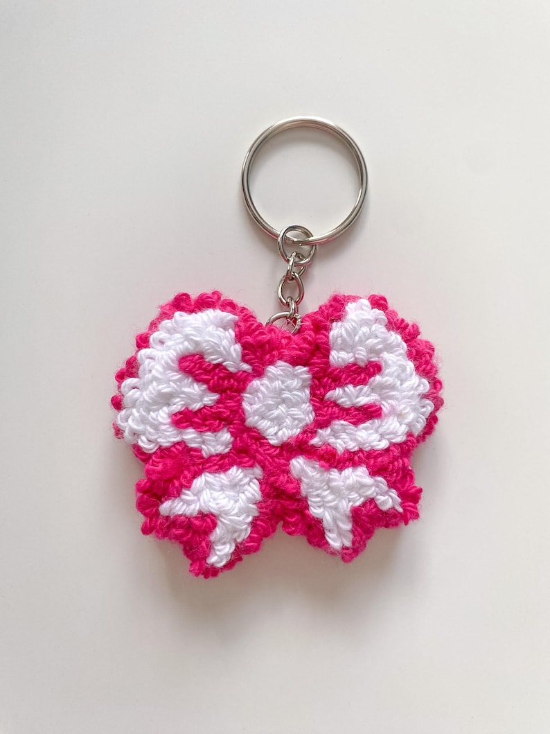 Porte-clés Punch Needle Moelleux Fleur & Fruit - Accessoire Sac Coton Fait Main - 5,5 cm - 9 Designs Printaniers