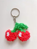 Porte-clés Punch Needle Moelleux Fleur & Fruit - Accessoire Sac Coton Fait Main - 5,5 cm - 9 Designs Printaniers