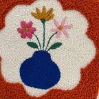 Lot de 3 décorations murales florales en textile perforé, 16 cm, fait main