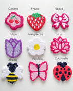 Dessous de Tasse Punch Needle Coton 10cm - Mug Rug Artisanal - Set de 9 Designs Fleurs et Fruits