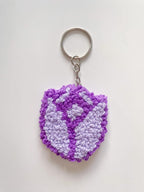 Porte-clés Punch Needle Moelleux Fleur & Fruit - Accessoire Sac Coton Fait Main - 5,5 cm - 9 Designs Printaniers