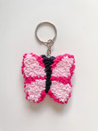 Porte-clés Punch Needle Moelleux Fleur & Fruit - Accessoire Sac Coton Fait Main - 5,5 cm - 9 Designs Printaniers