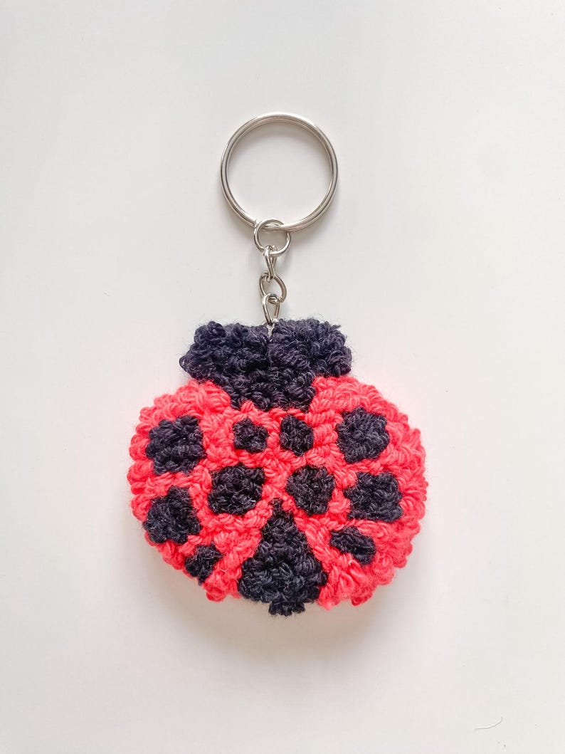 Porte-clés Punch Needle Moelleux Fleur & Fruit - Accessoire Sac Coton Fait Main - 5,5 cm - 9 Designs Printaniers