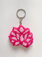 Porte-clés Punch Needle Moelleux Fleur & Fruit - Accessoire Sac Coton Fait Main - 5,5 cm - 9 Designs Printaniers
