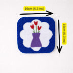 Lot de 3 décorations murales florales en textile perforé, 16 cm, fait main
