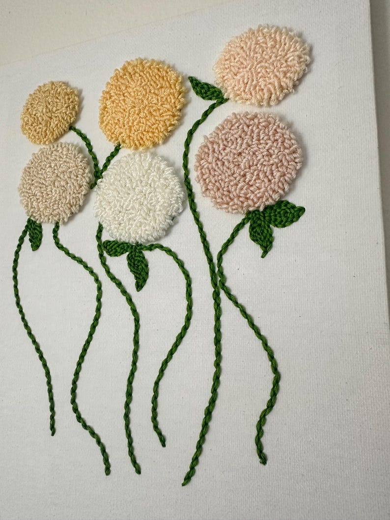 Art mural perforé Pissenlits printaniers – Toile botanique, décoration florale neutre