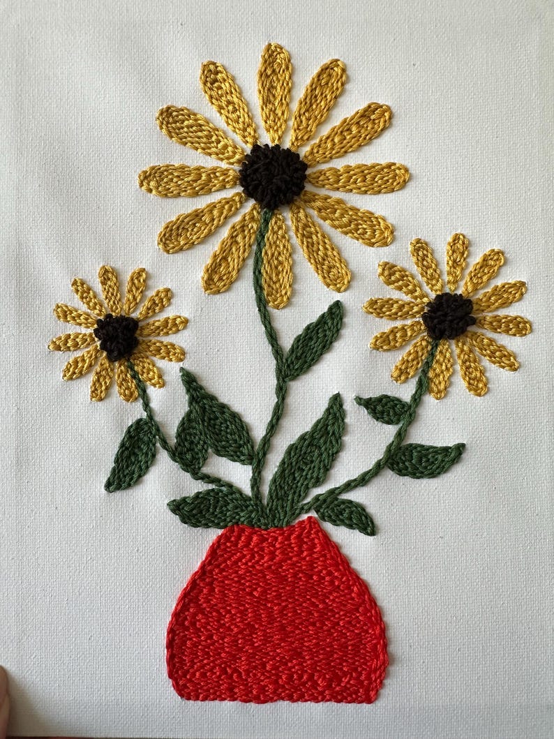 Tournesols Art Mural Perforé, Vase Rouge, Décoration Murale Rustique pour Cuisine 20x10 pouces