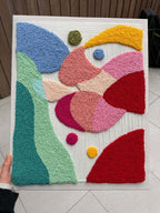 Art mural moderne à l'aiguille perforée | Abstrait coloré sur toile, 40 x 50 cm