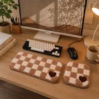Ensemble de repose-poignets perforés en damier incliné pour clavier et souris, monochrome