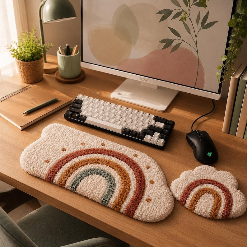 Repose-poignets texturés pour aiguilletage, support clavier et souris, tapis de bureau confortable