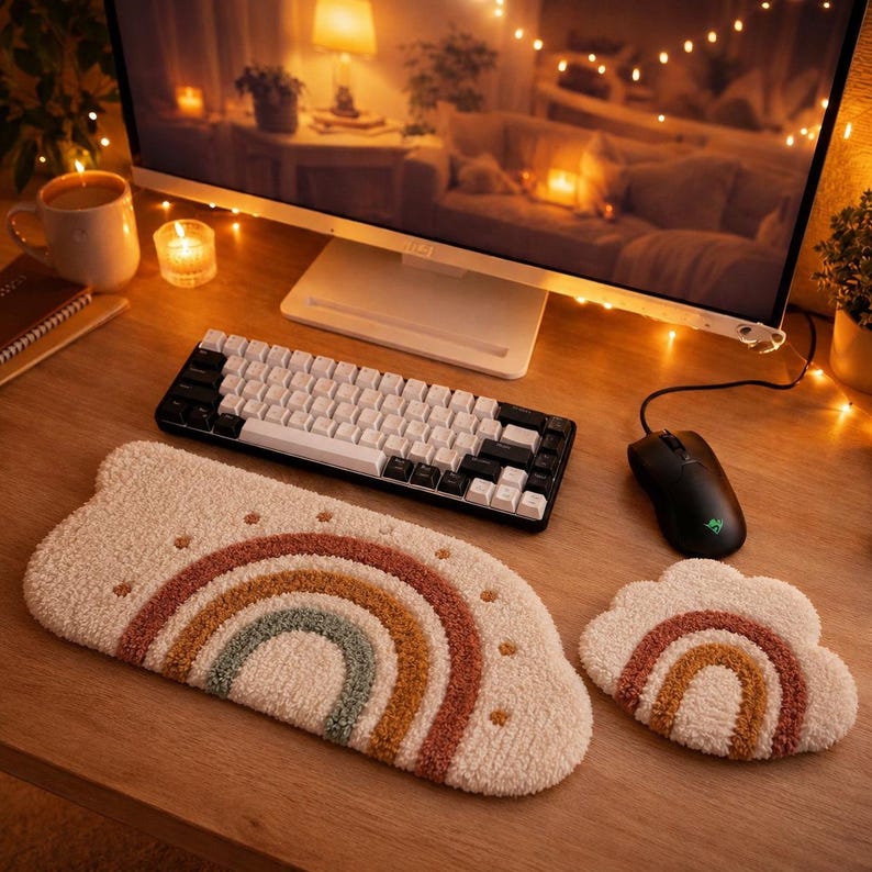 Repose-poignets texturés pour aiguilletage, support clavier et souris, tapis de bureau confortable
