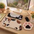 Repose-poignets et tapis de souris en forme de chat, ensemble de bureau capitonné fait main, accessoires pour clavier et souris