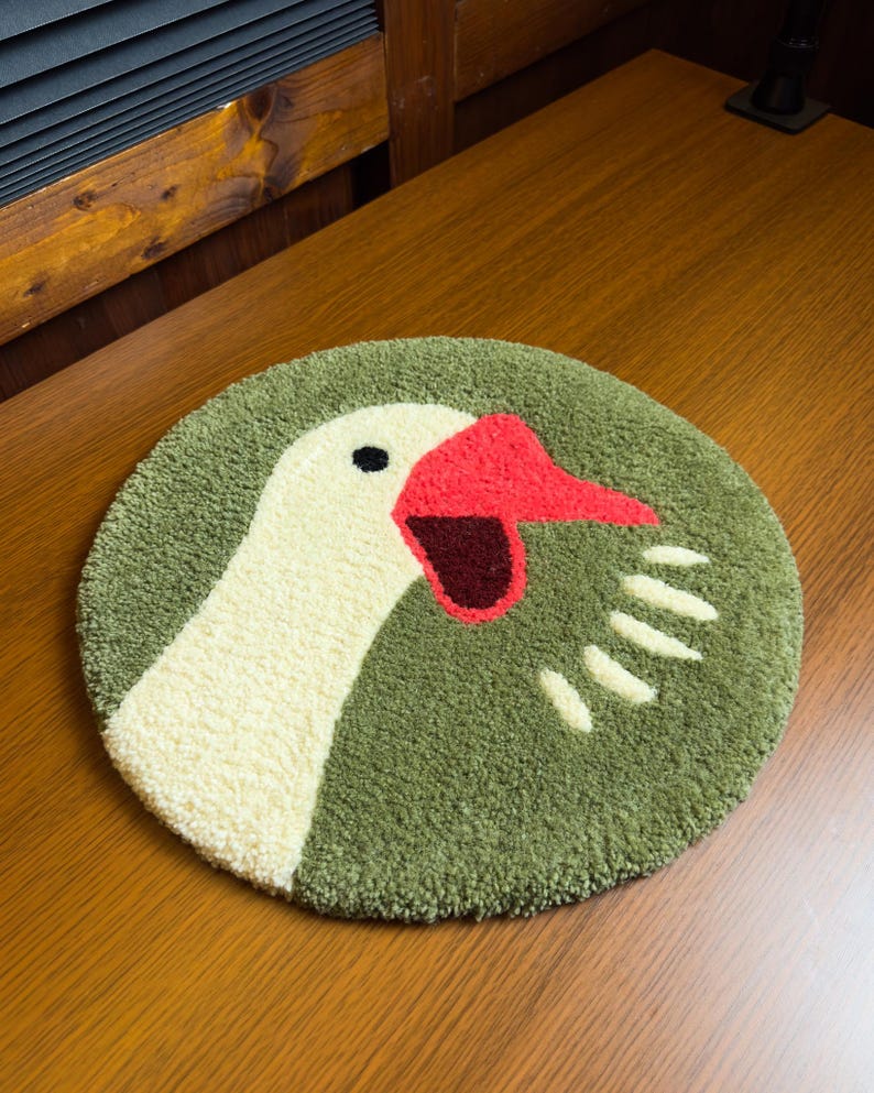 Tapis capitonné Goose Game, Décoration d'intérieur, Velours coupé, Antidérapant