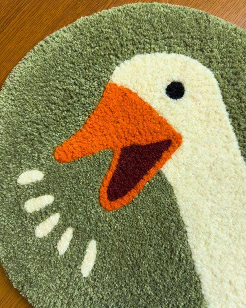 Tapis capitonné Goose Game, Décoration d'intérieur, Velours coupé, Antidérapant