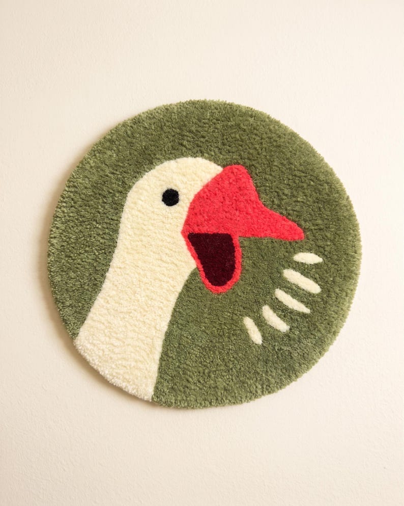 Tapis capitonné Goose Game, Décoration d'intérieur, Velours coupé, Antidérapant