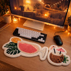 Repose-poignets et tapis de bureau Tropical Cocktail Punch Needle, Ensemble coordonné