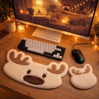 Ensemble de bureau à poinçonner en bois d'orignal, paire de repose-poignets pour clavier et souris