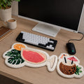Repose-poignets et tapis de bureau Tropical Cocktail Punch Needle, Ensemble coordonné