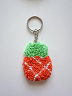 Porte-clés Punch Needle Coton 5,5 cm – Accessoire Sac Été Coquillage – 9 Designs Citron, Soleil, Tortue